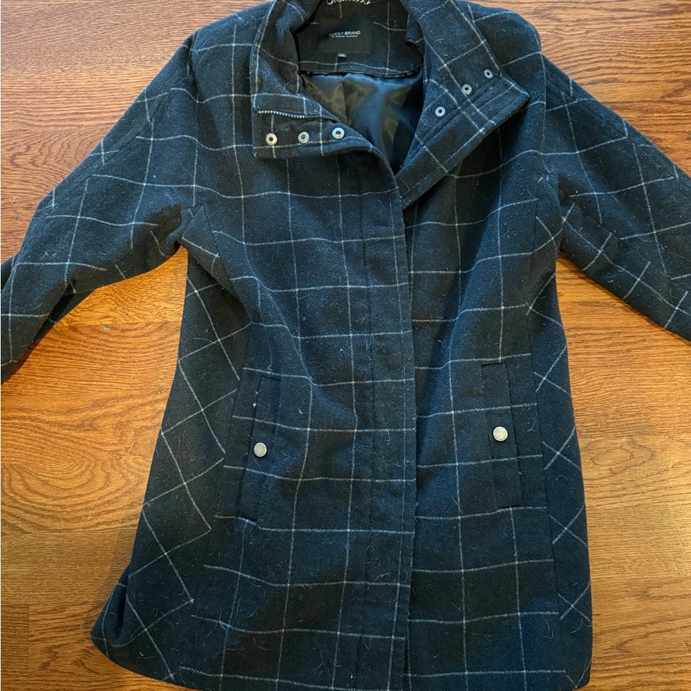 Lucky Brand Women's Black Checkered Jacket